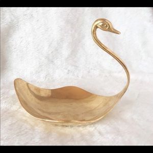 Swan brass gold tray